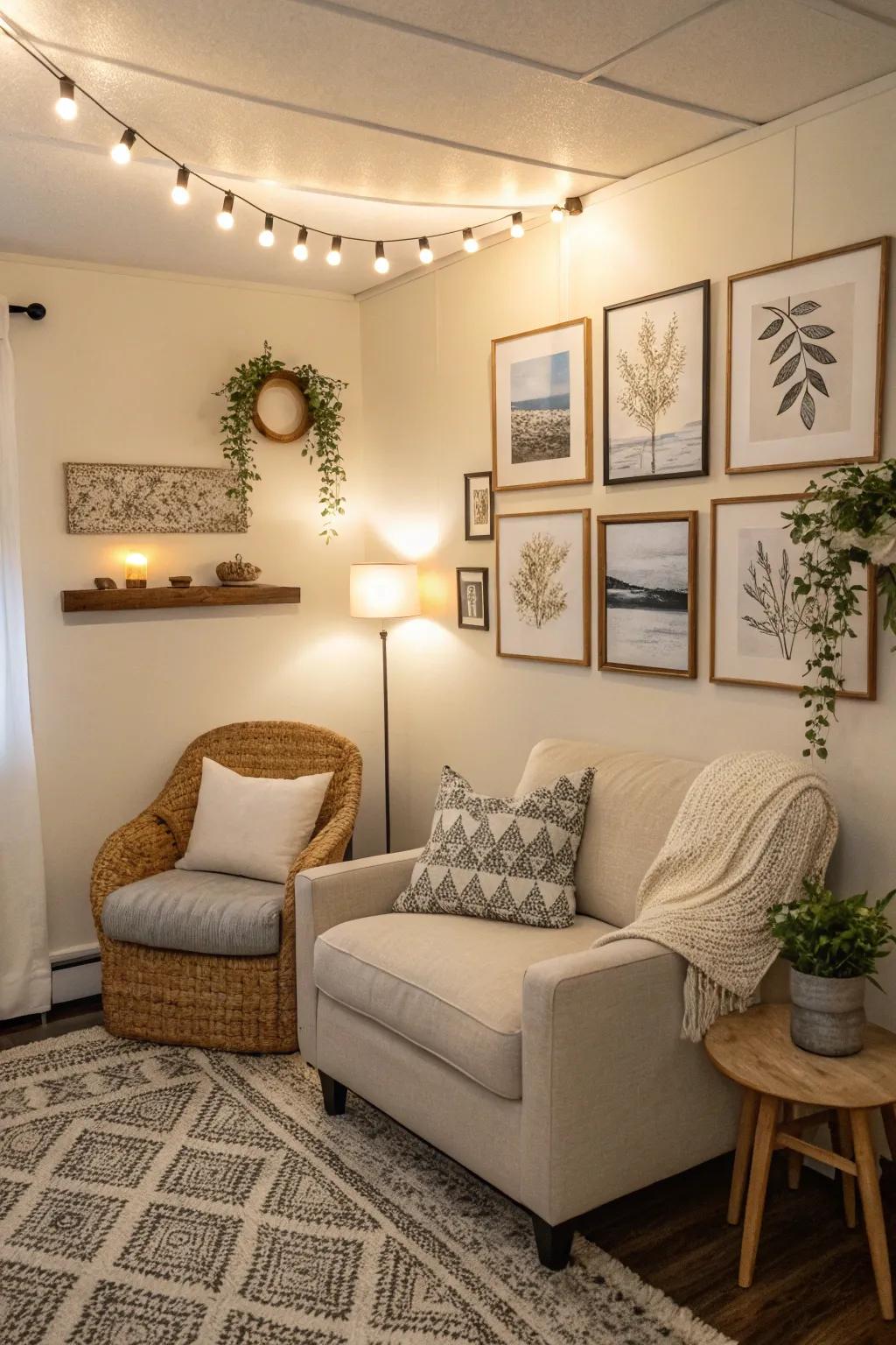 Wall art can serve as a striking point of focus.