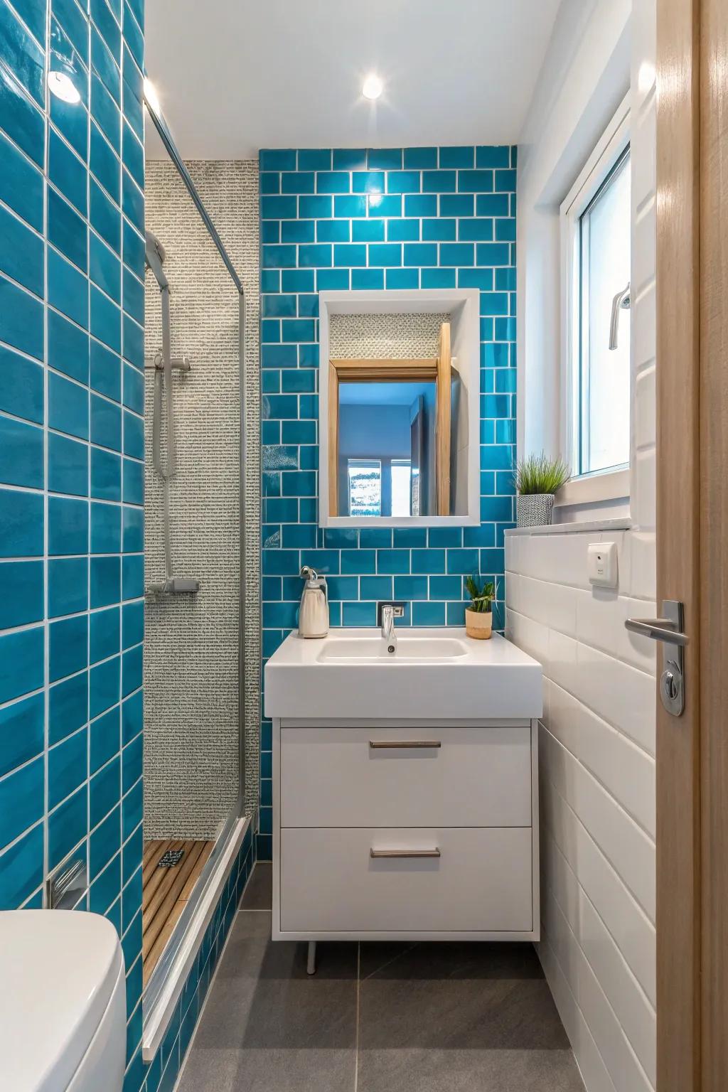 Bold colors transform small bathrooms into vibrant retreats.