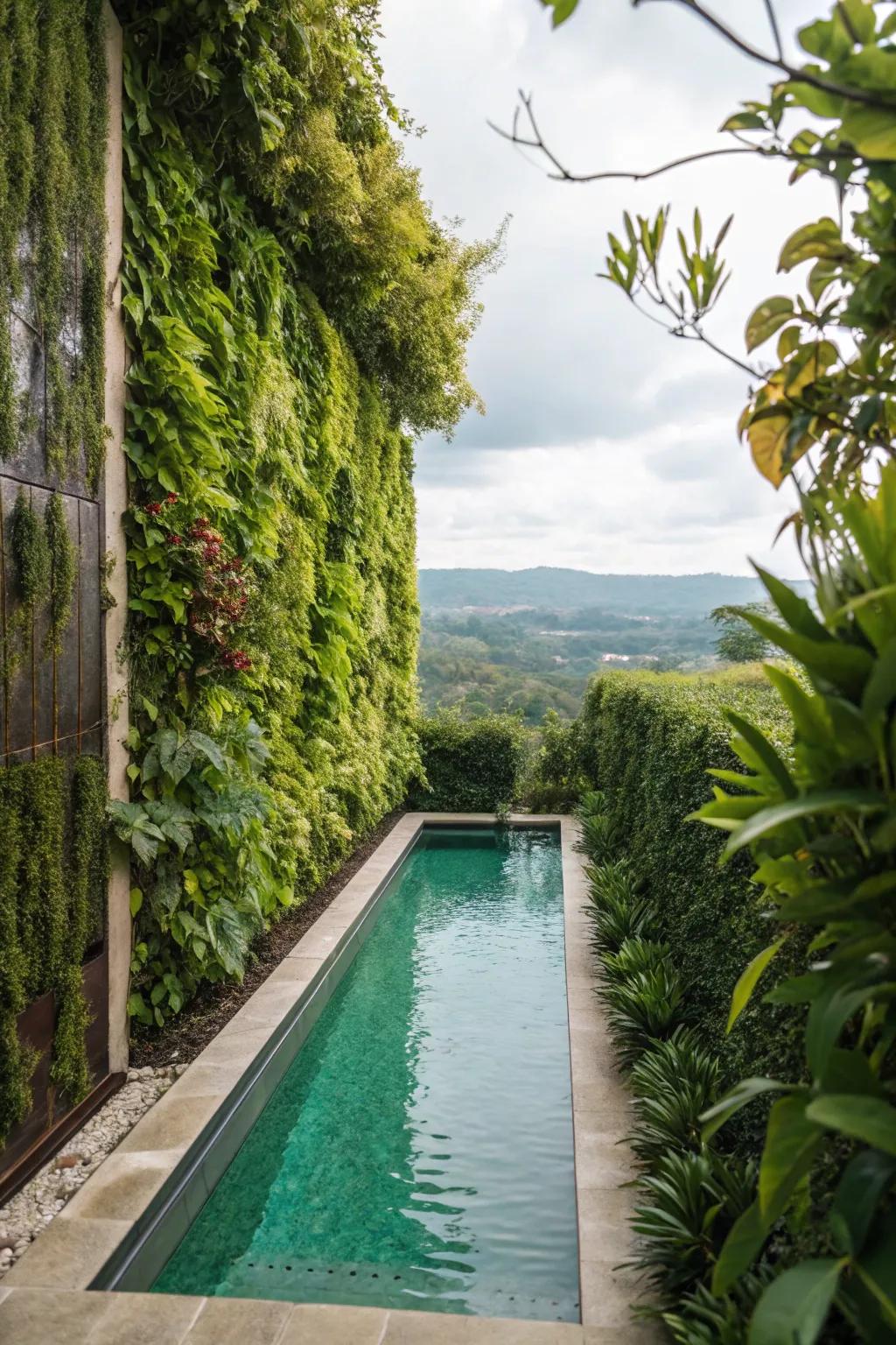 Upright garden walls offering privacy and beauty.