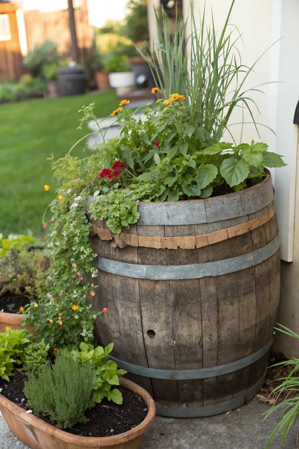 Employ creativity in upcycling to infuse personality and sustainability into your garden.