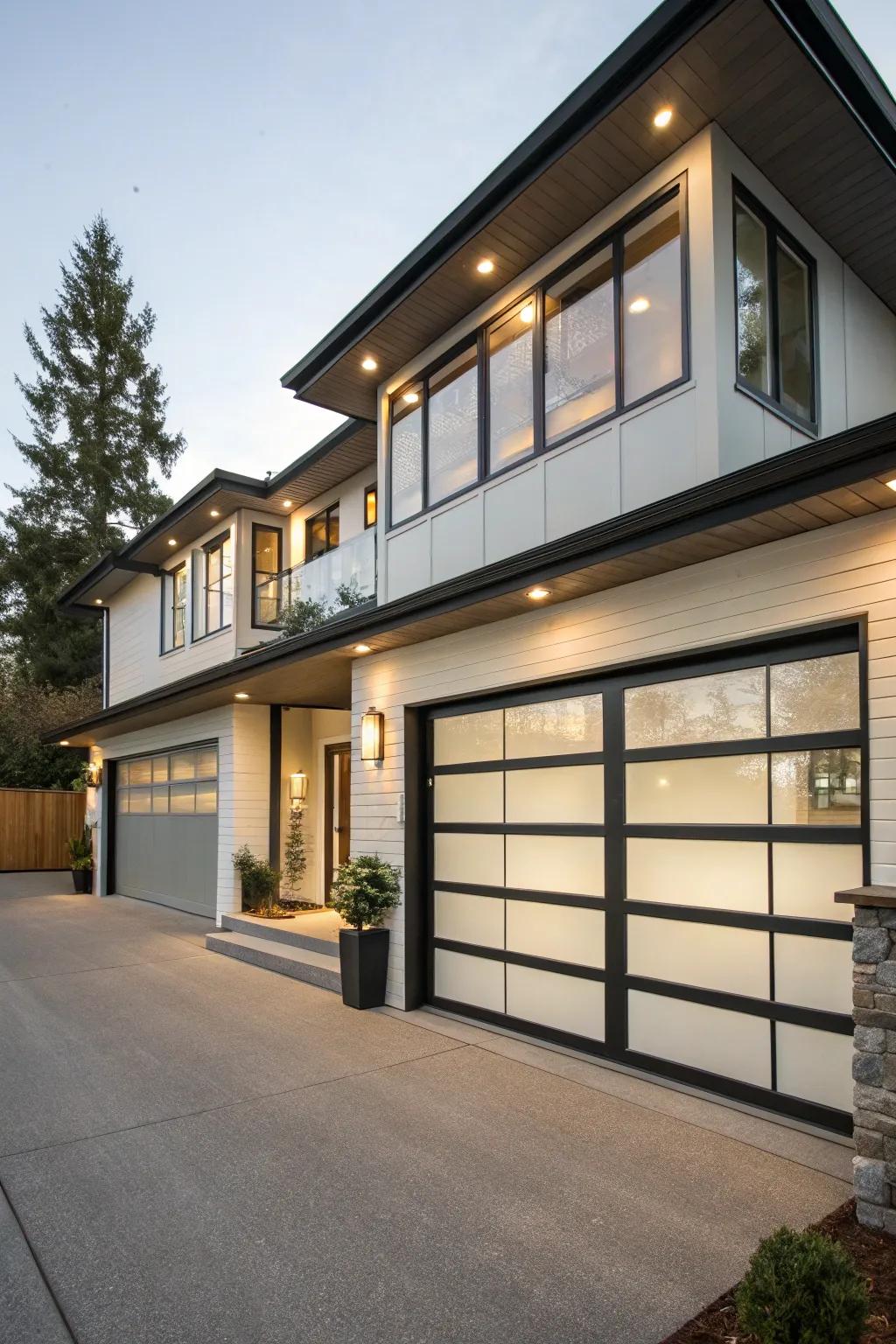 Modern garage doors enhance curb appeal.