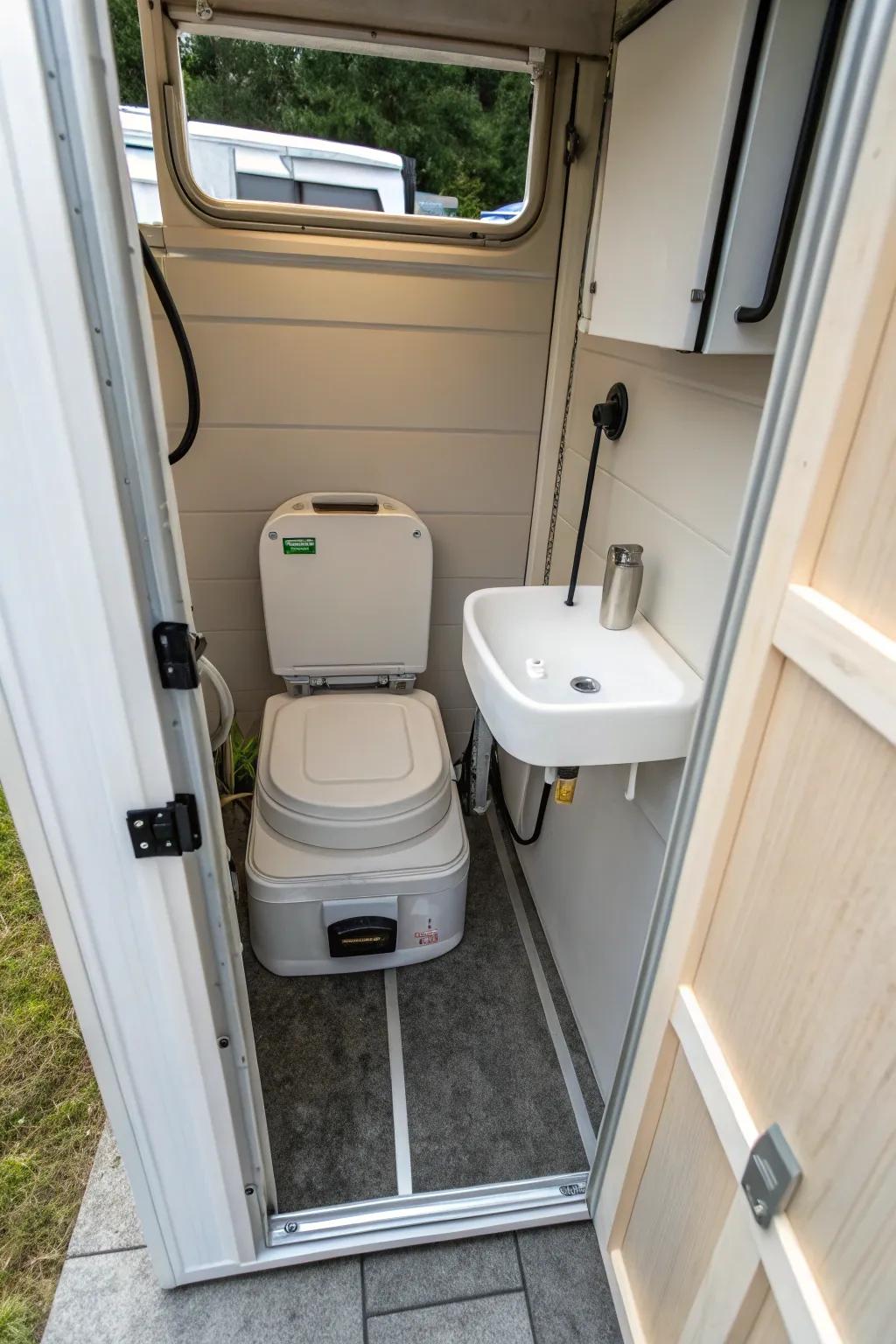 Adaptable cassette toilet allowing for an accommodating bathroom design