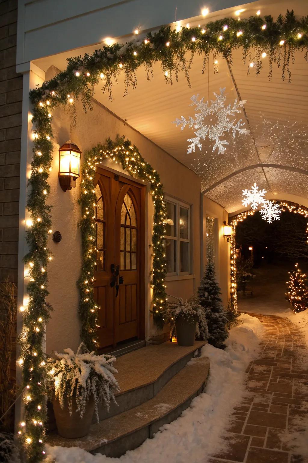 A bewitching winter wonderland welcomes holiday guests.