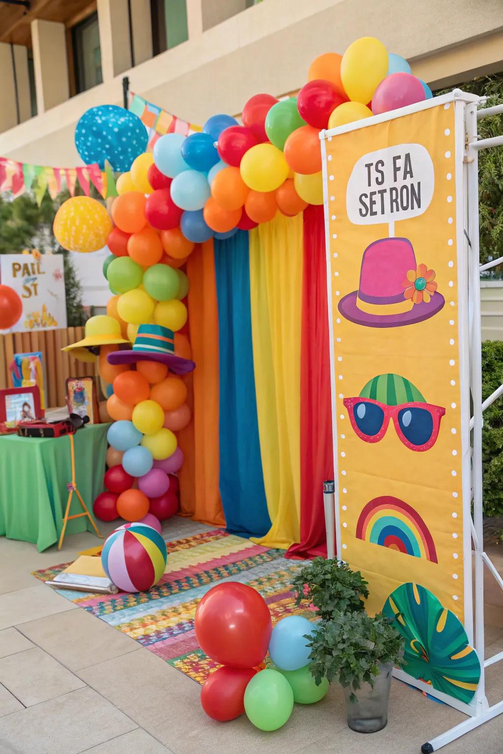 Capture memories with a creative photo booth at your party.