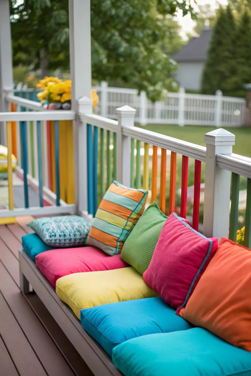 A deck with a pop of color and personality.