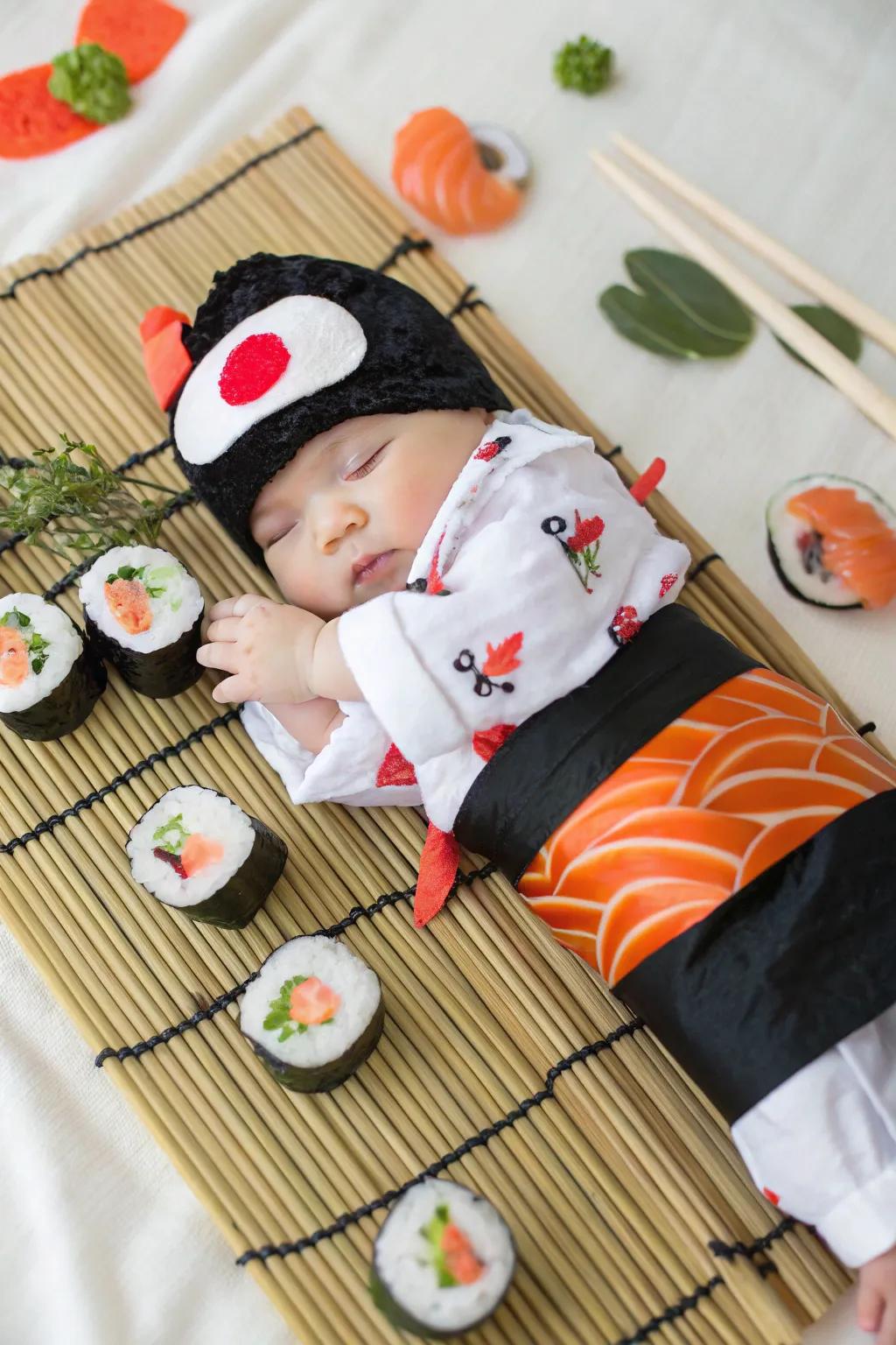 Sushi time! This little roll is too cute to eat.