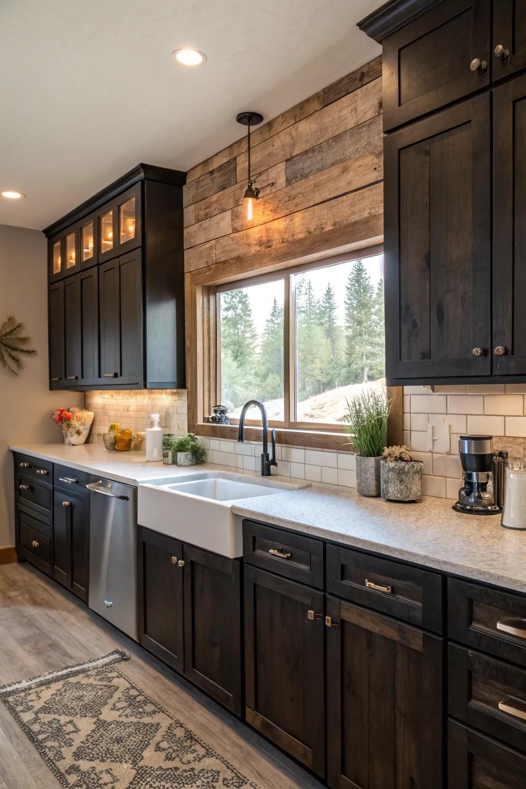 Warm up your kitchen with rustic wood.