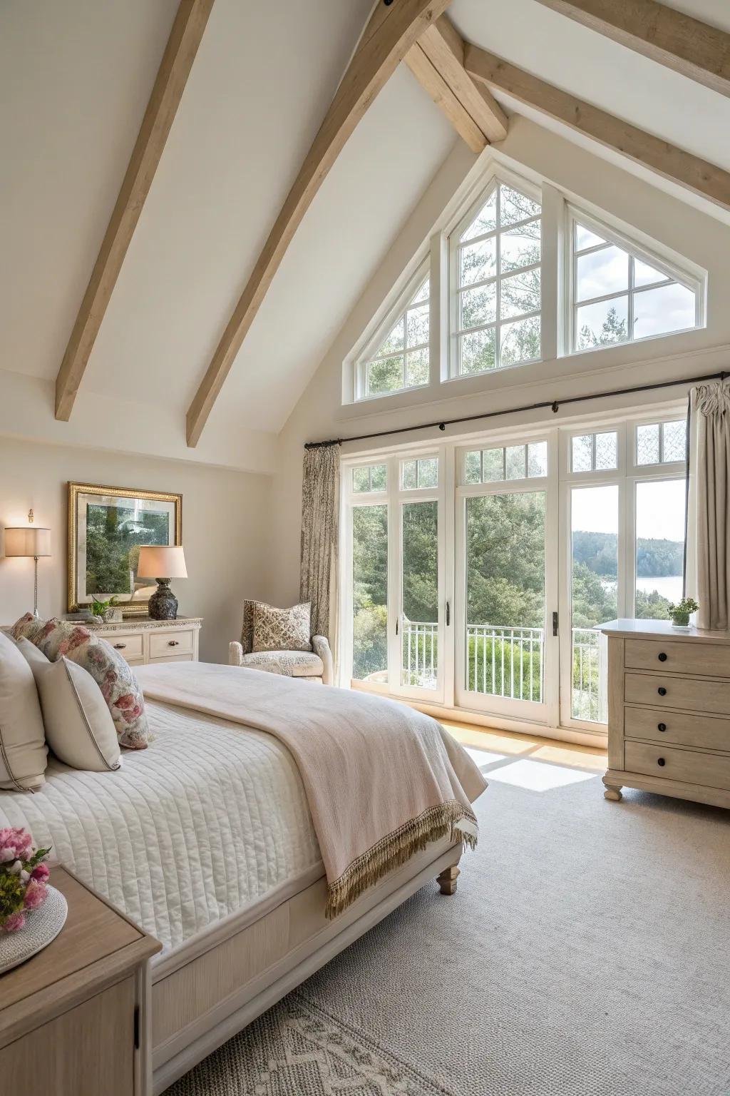 Achieve an open feel with vaulted ceilings.