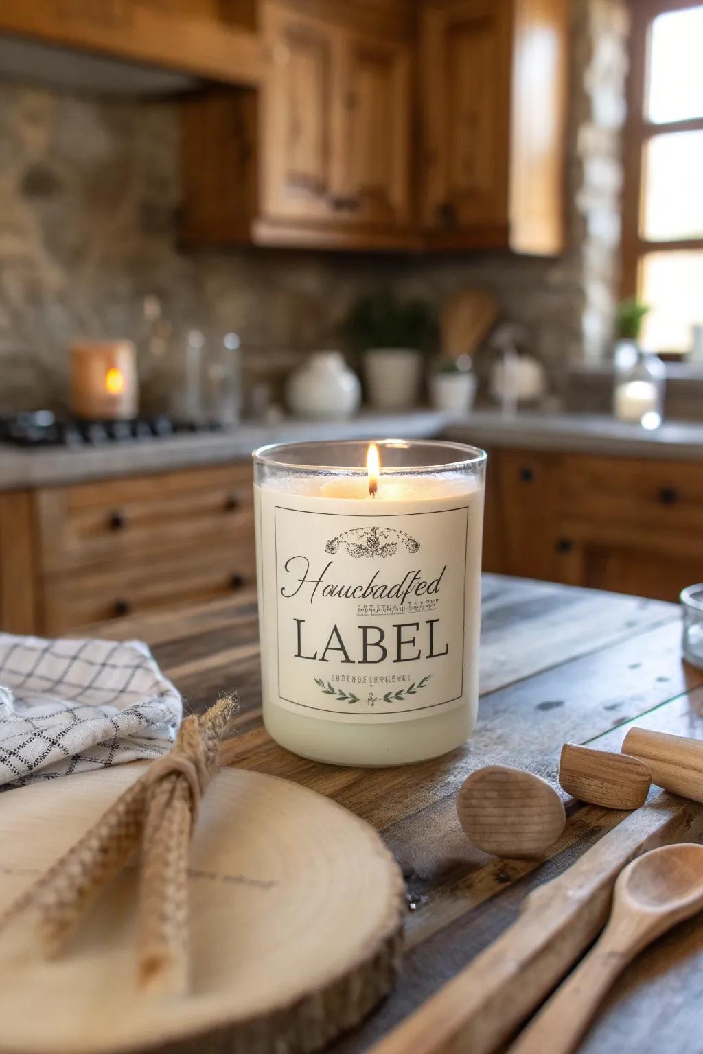 Artisanal candle labels that celebrate the craft of candle making.