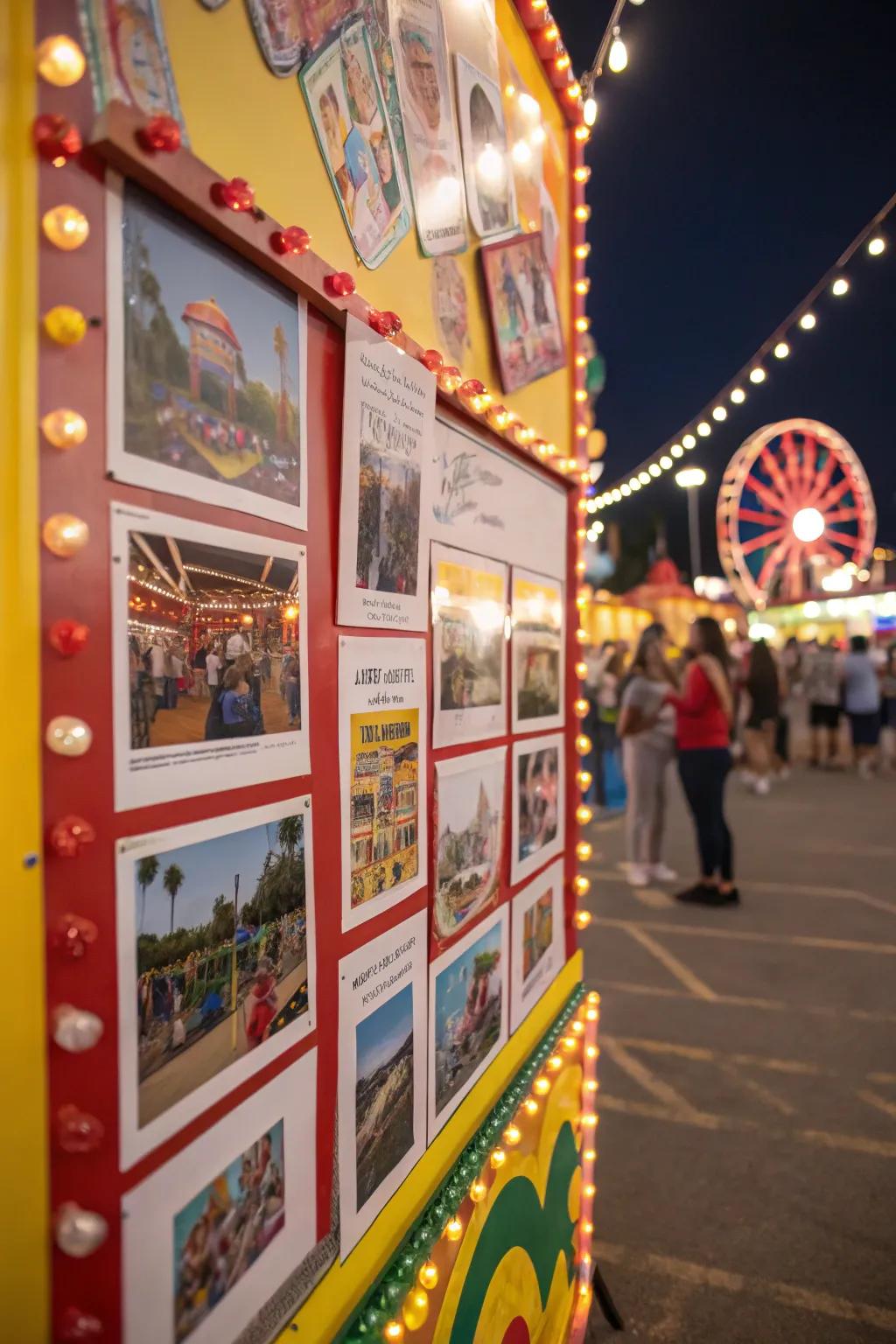 Carnival games depicted on the board evoke nostalgia and excitement.