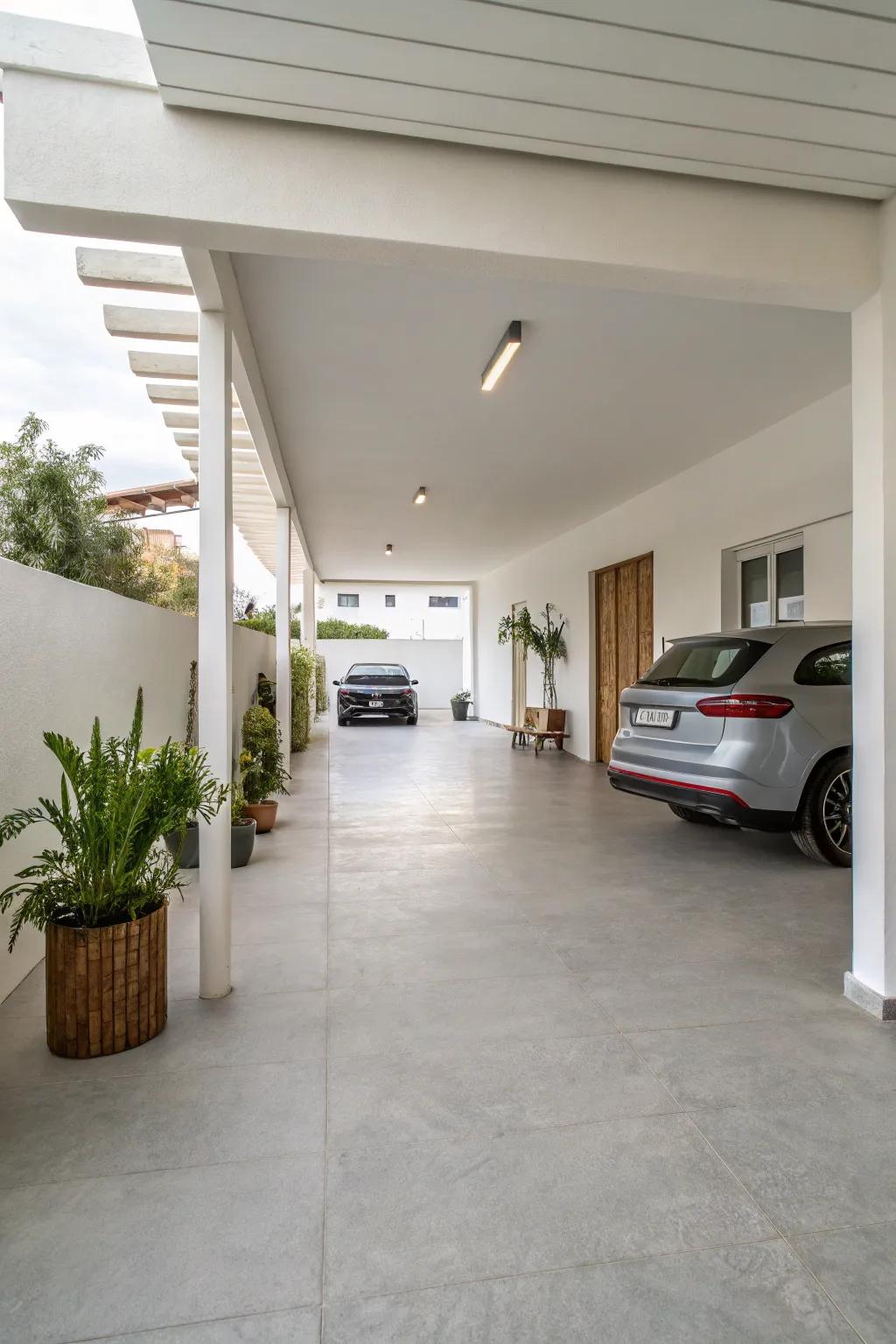 Sealed concrete provides durability with a minimalist appeal.