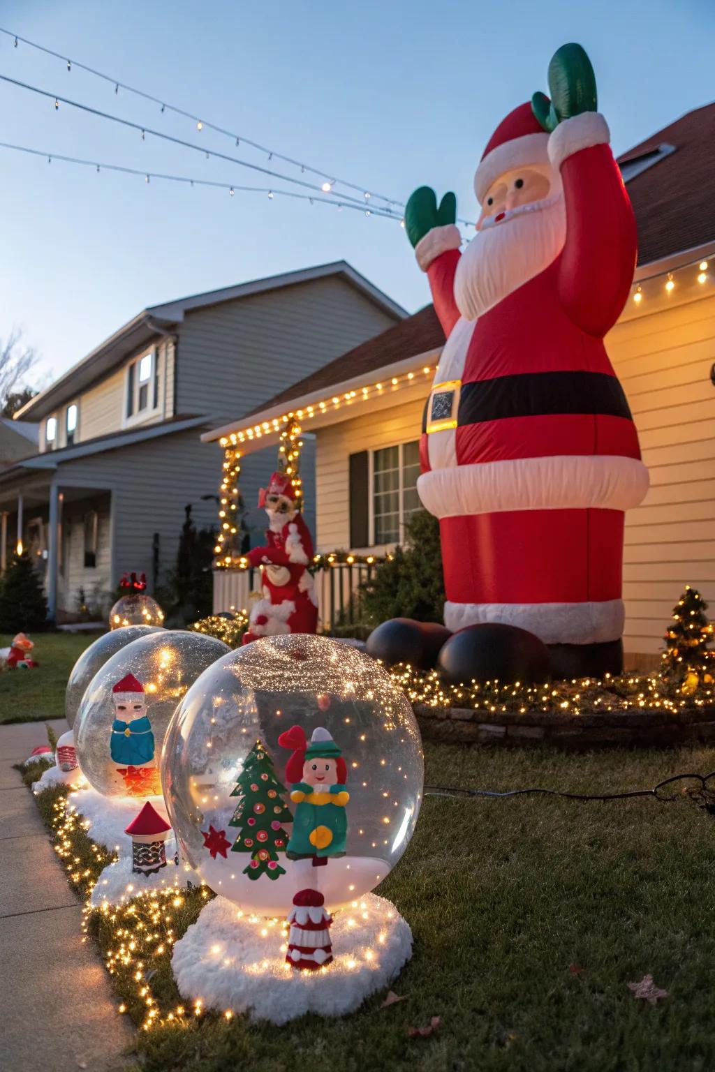 Inflatables add a larger-than-life festive flair.