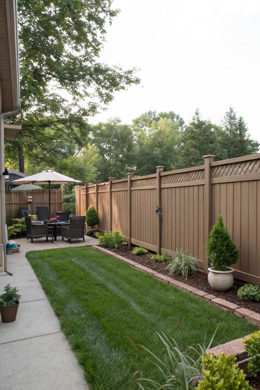 Attain privacy without compromising style through a solid barrier design.