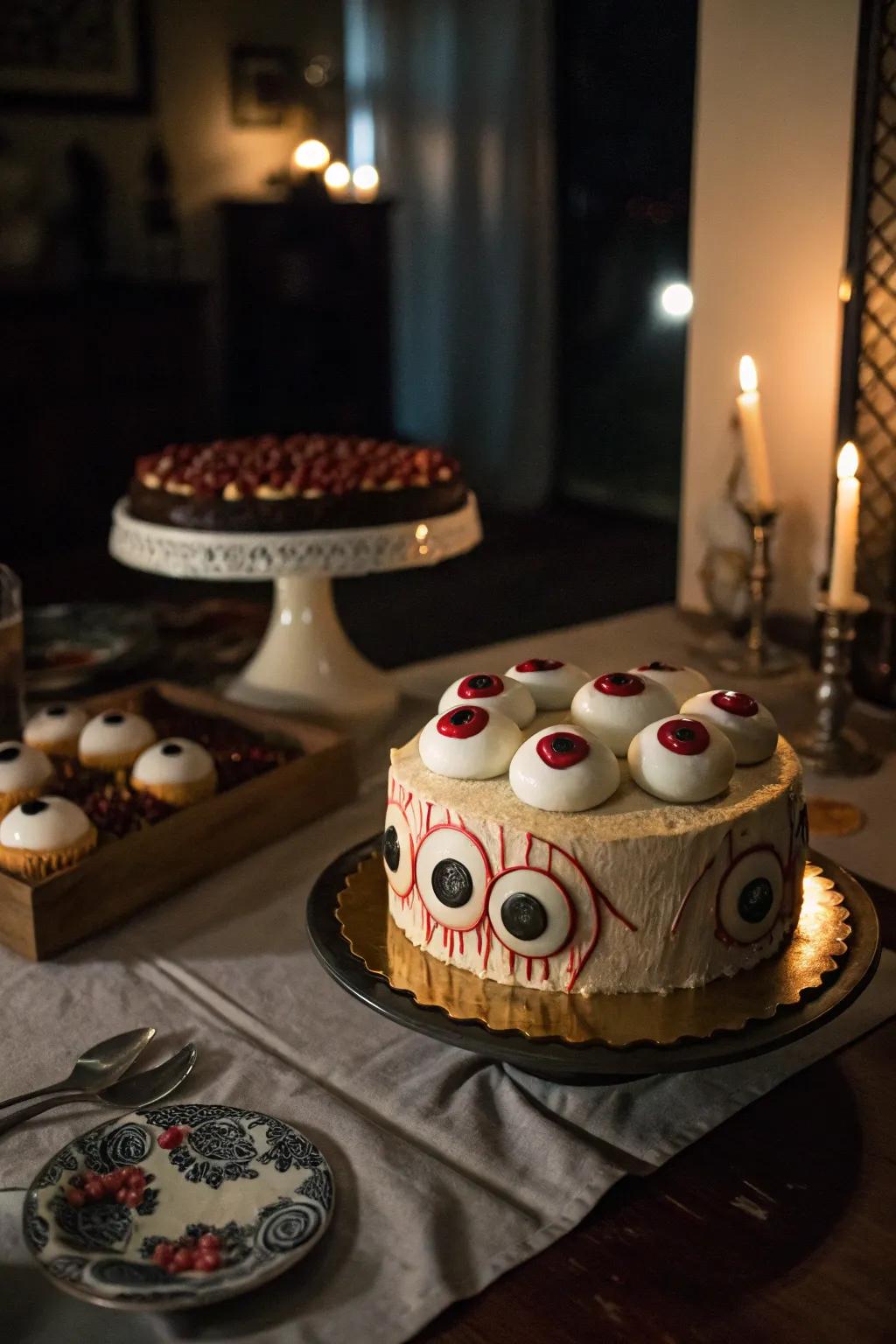 An eyeball cake that will keep an eye on all the fun.