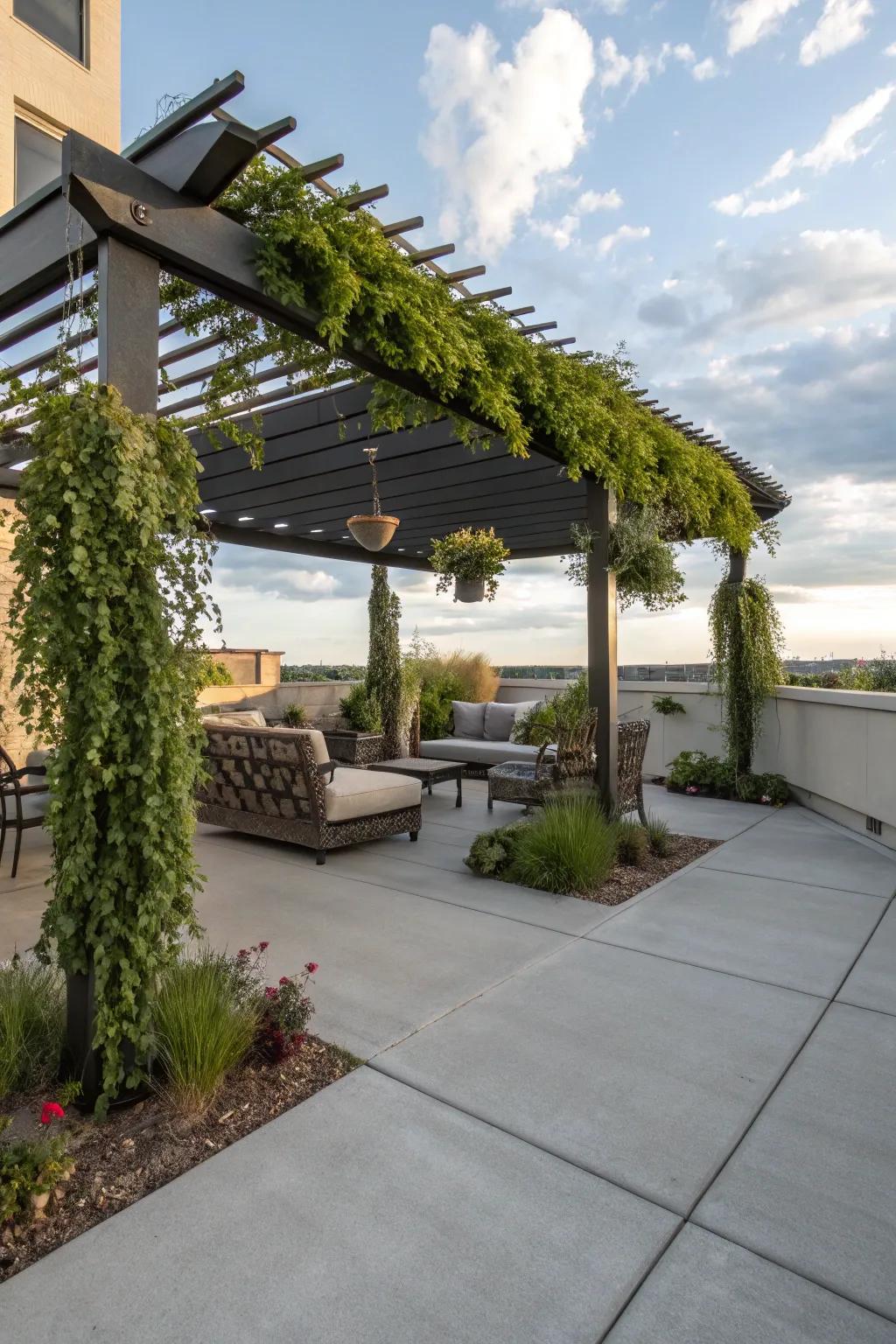 A pergola adds shade and a touch of sophistication to your patio.