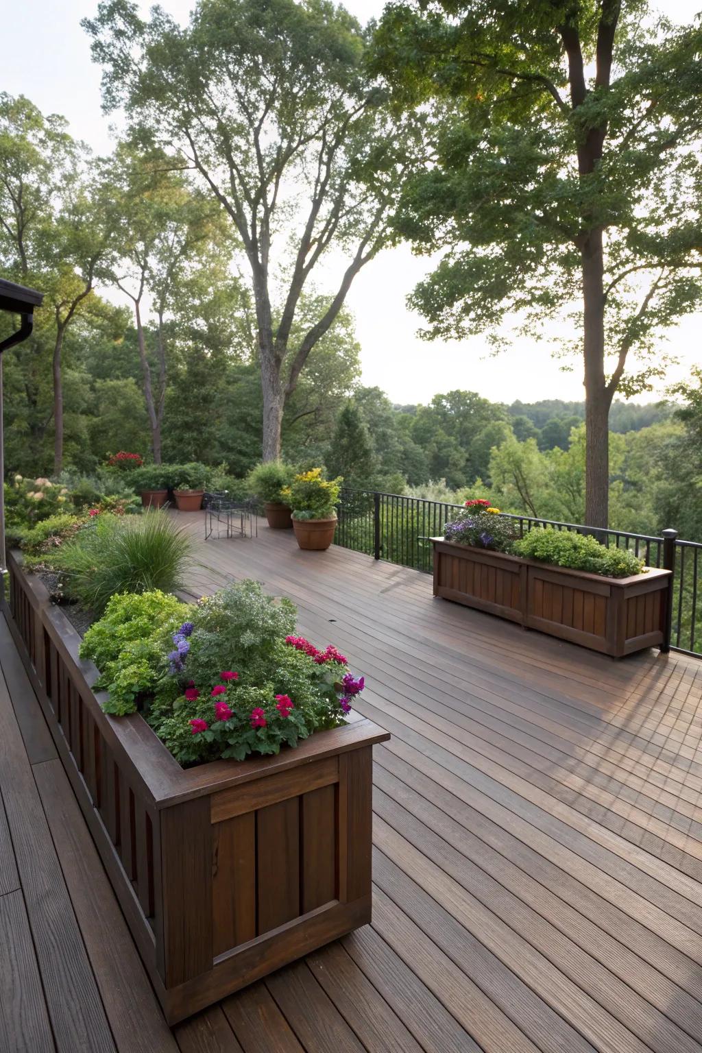 Integrating nature enhances the beauty of your deck.