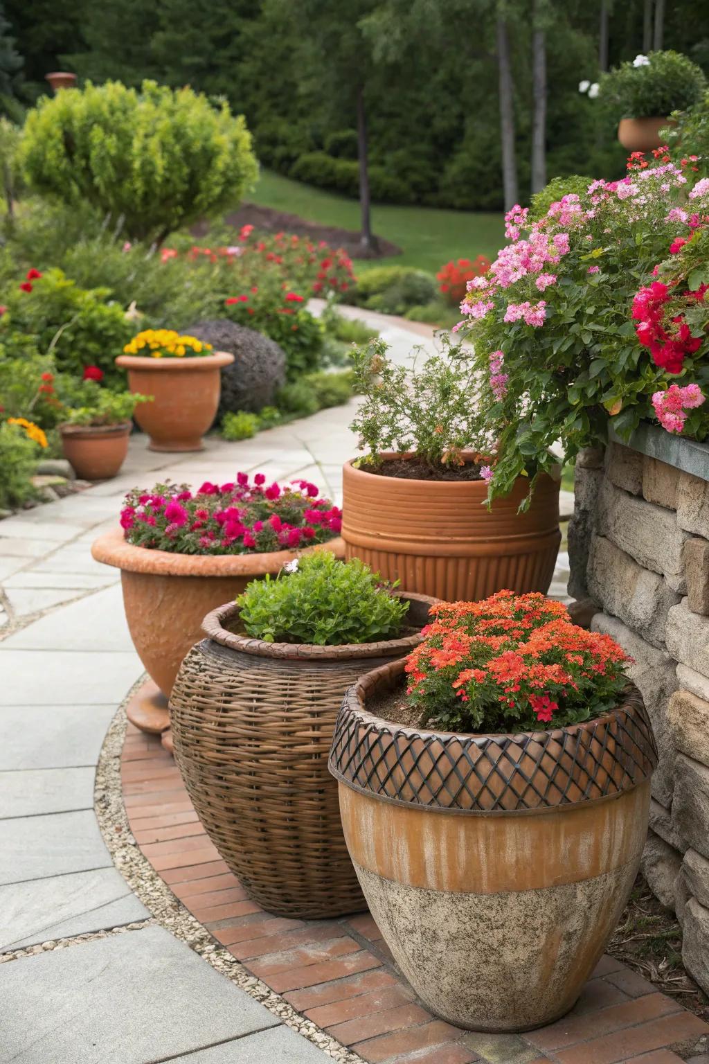 Combine textures for a unique garden look.