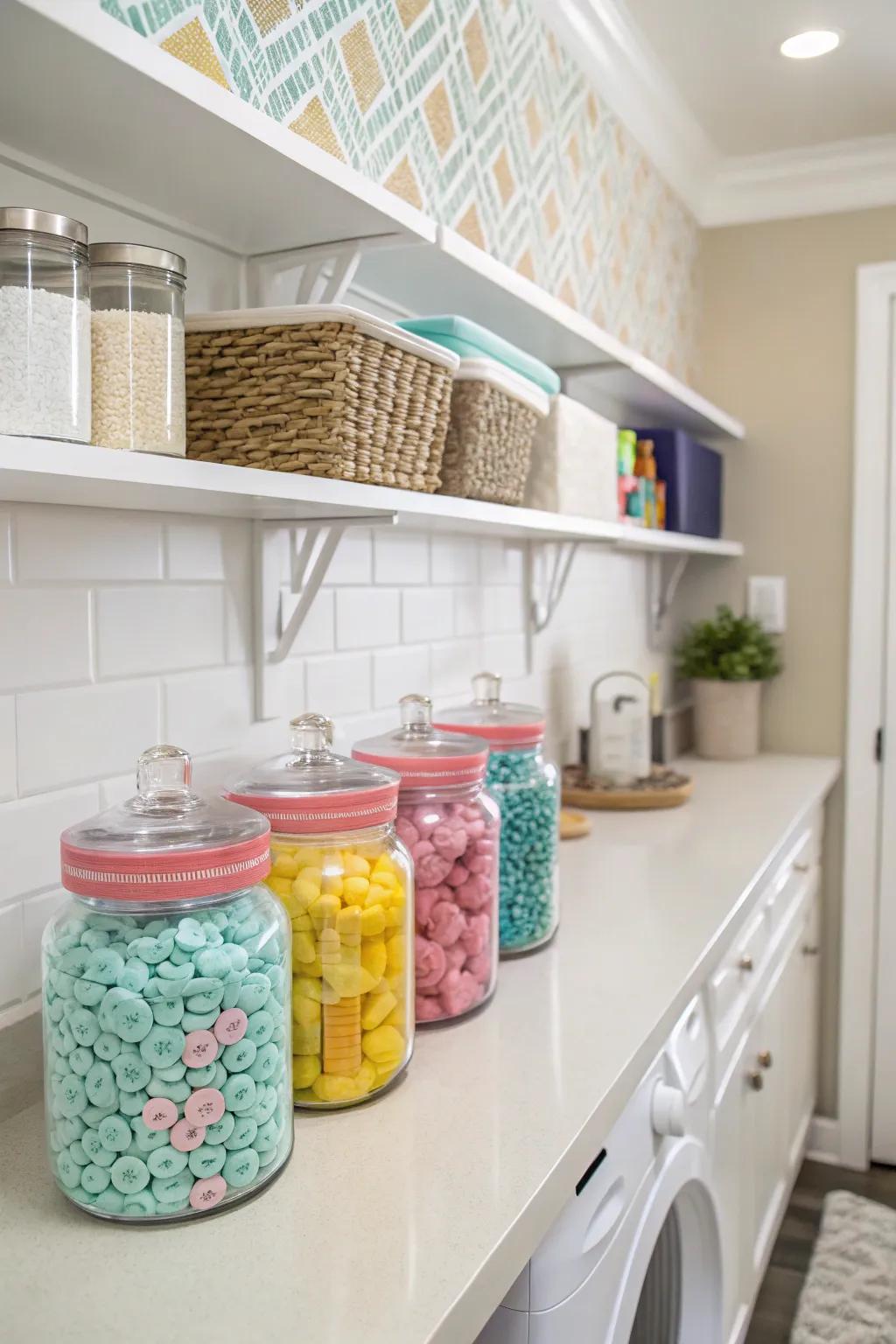 Decorative jars offer both functionality and style.