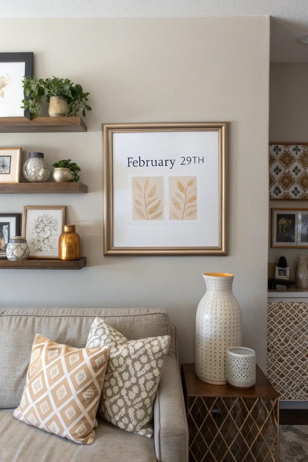 February 29th wall artistry commemorates the day's uniqueness.