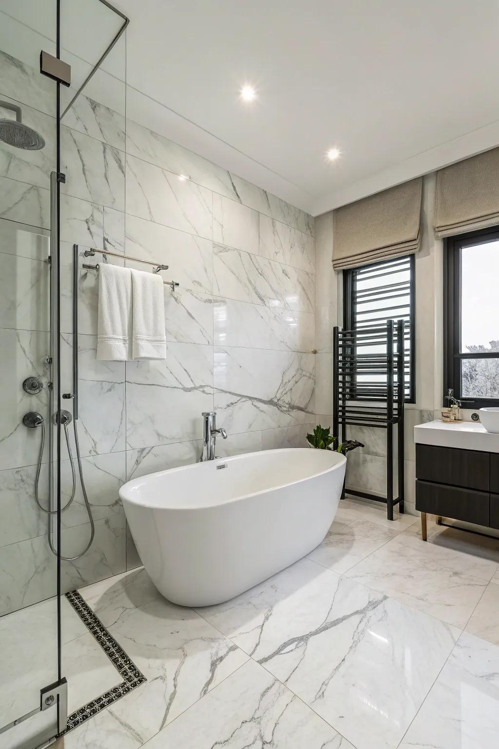 Marble adds timeless elegance and luxury to any bathroom.