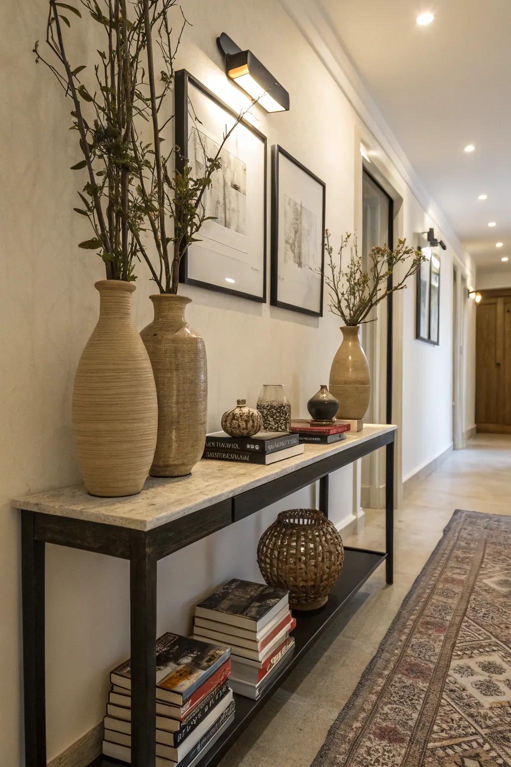 Console tables offer both practicality and style.