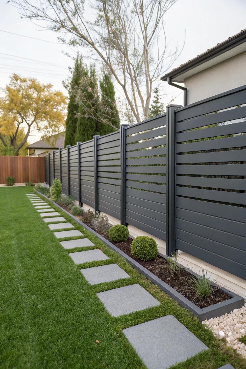 Opt for low-maintenance composite panels for a sleek aesthetic.