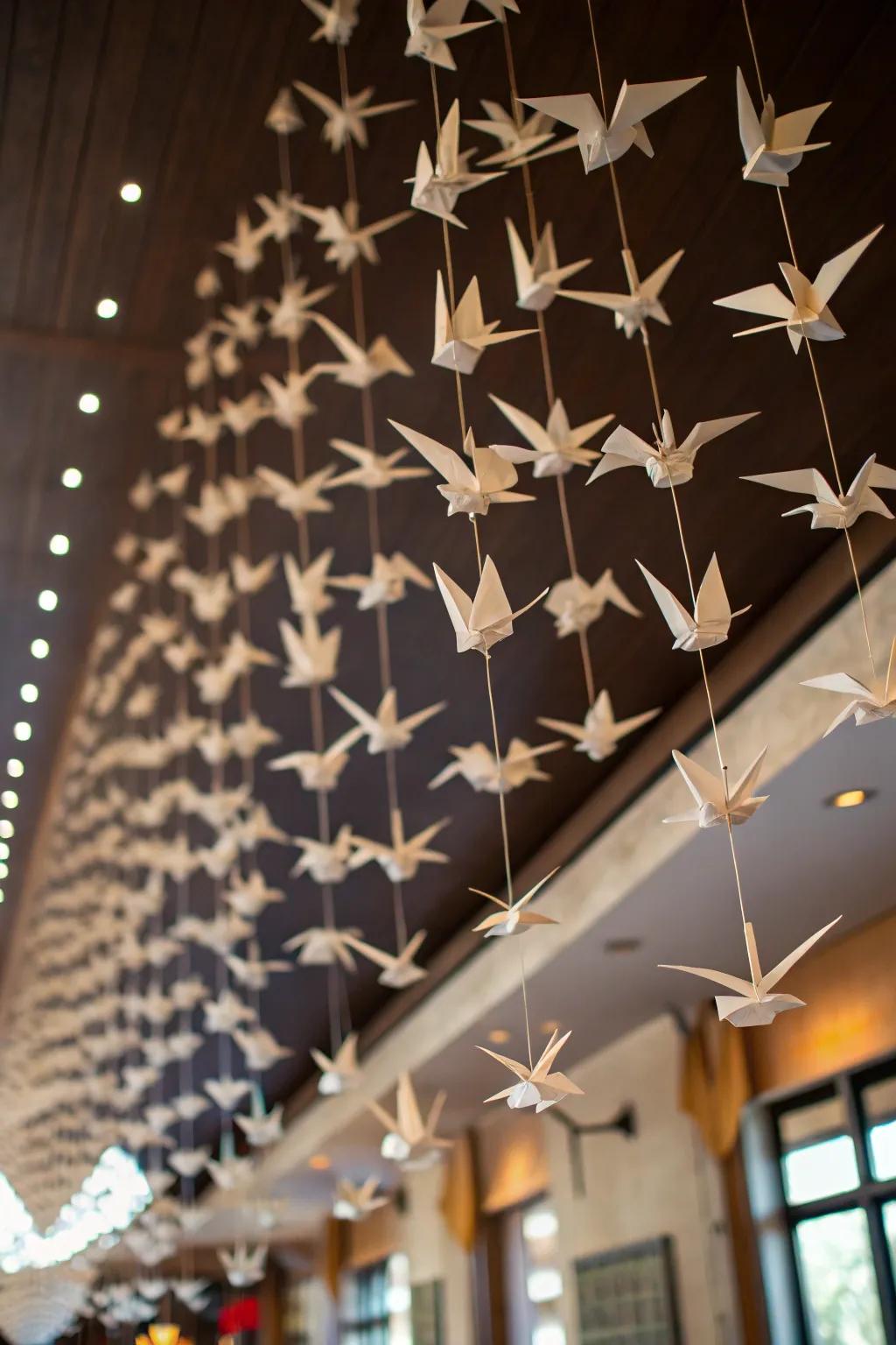 Gaze upward to discover art on the overhead plane.