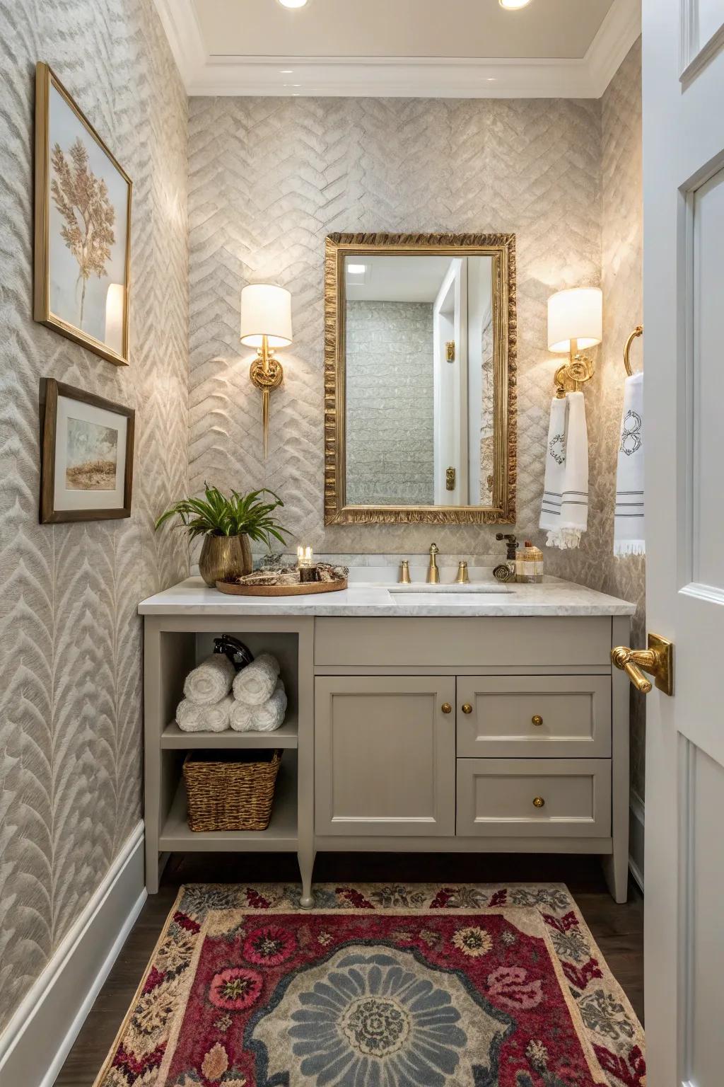 A mix of textures in wallpaper adds depth and visual appeal.