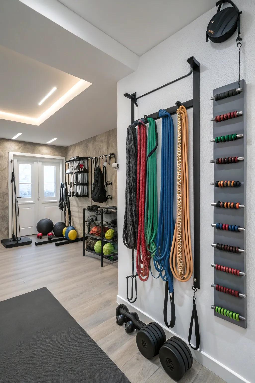 Resistance bands offer versatility without cluttering your space.