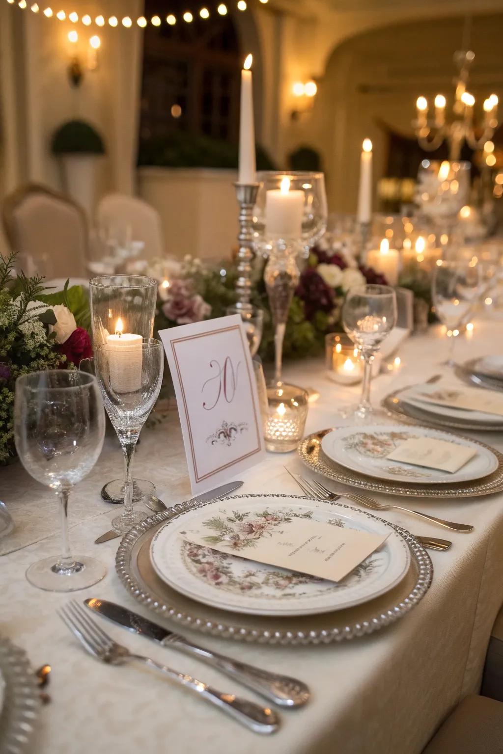 Personalized name cards make each guest feel special.