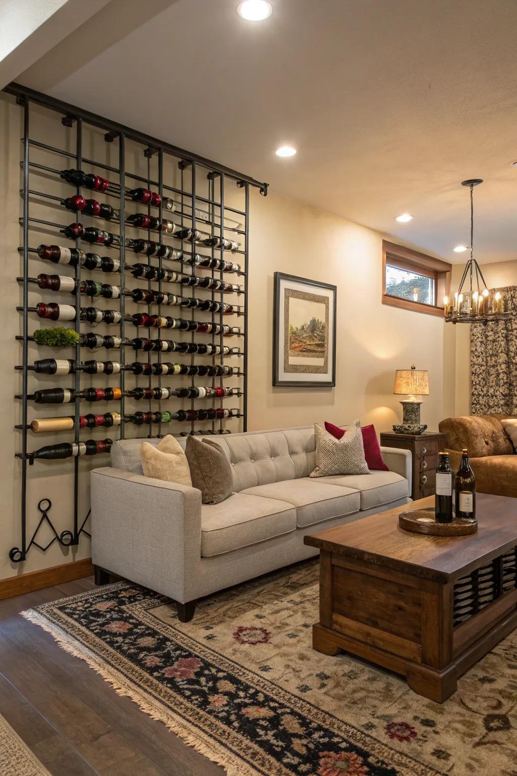 Make your wine rack the living room centerpiece.