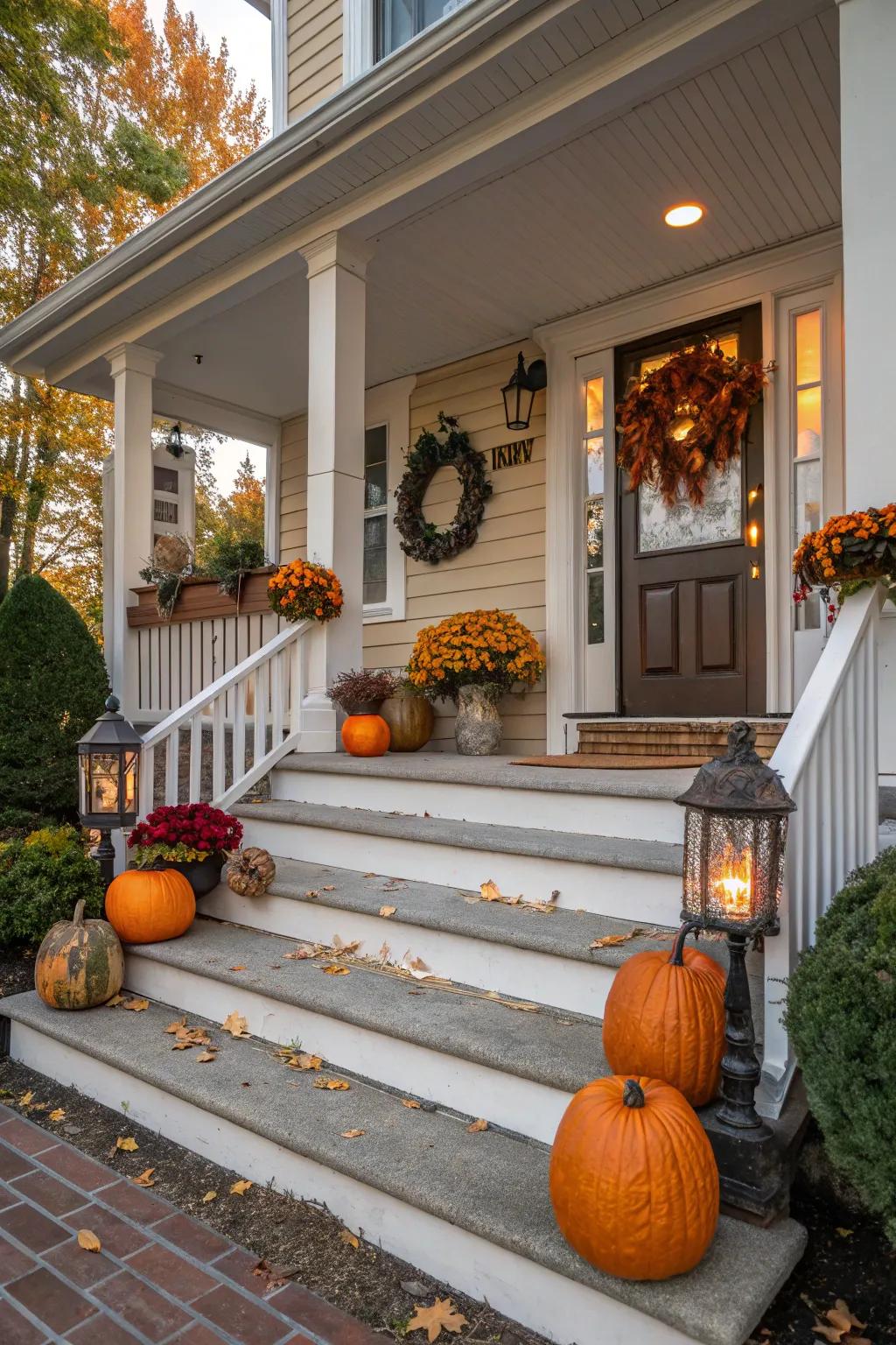 Seasonal decor keeps your porch inviting year-round.