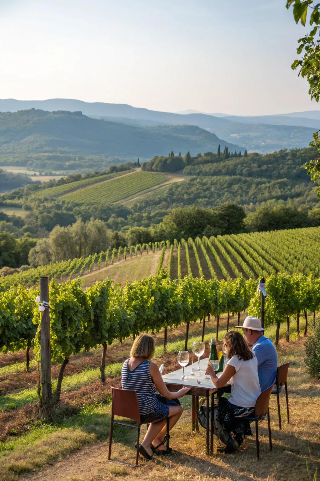 Enjoy a leisurely afternoon at a picturesque vineyard.