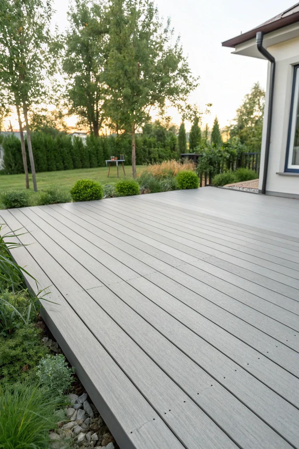 An eco-friendly deck that's both sustainable and durable.