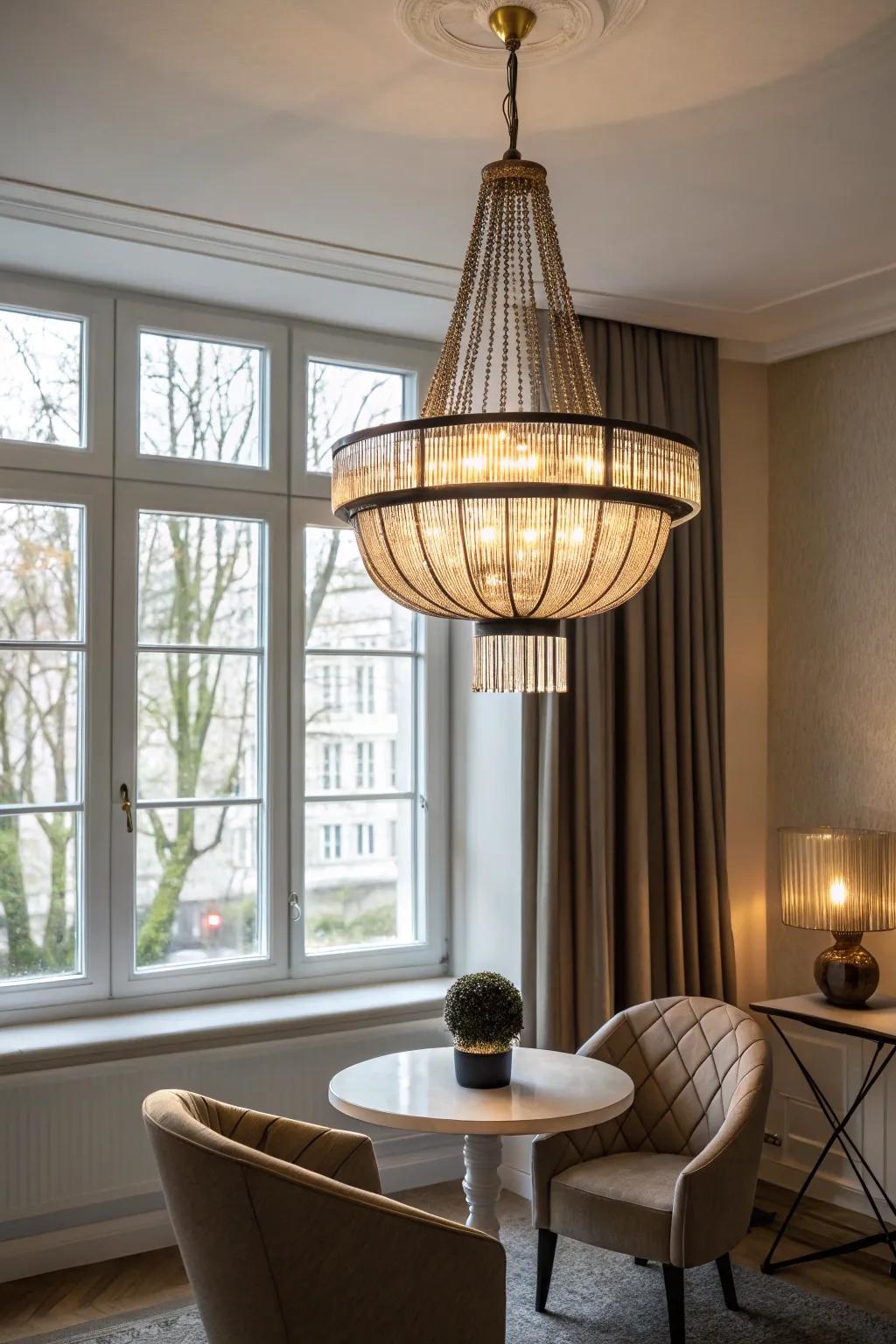 A pendant light adds both style and illumination.