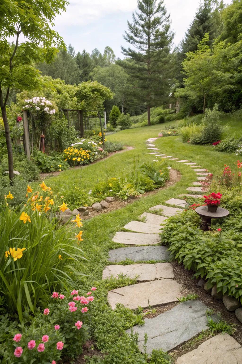 Explore nature with a backyard trail.