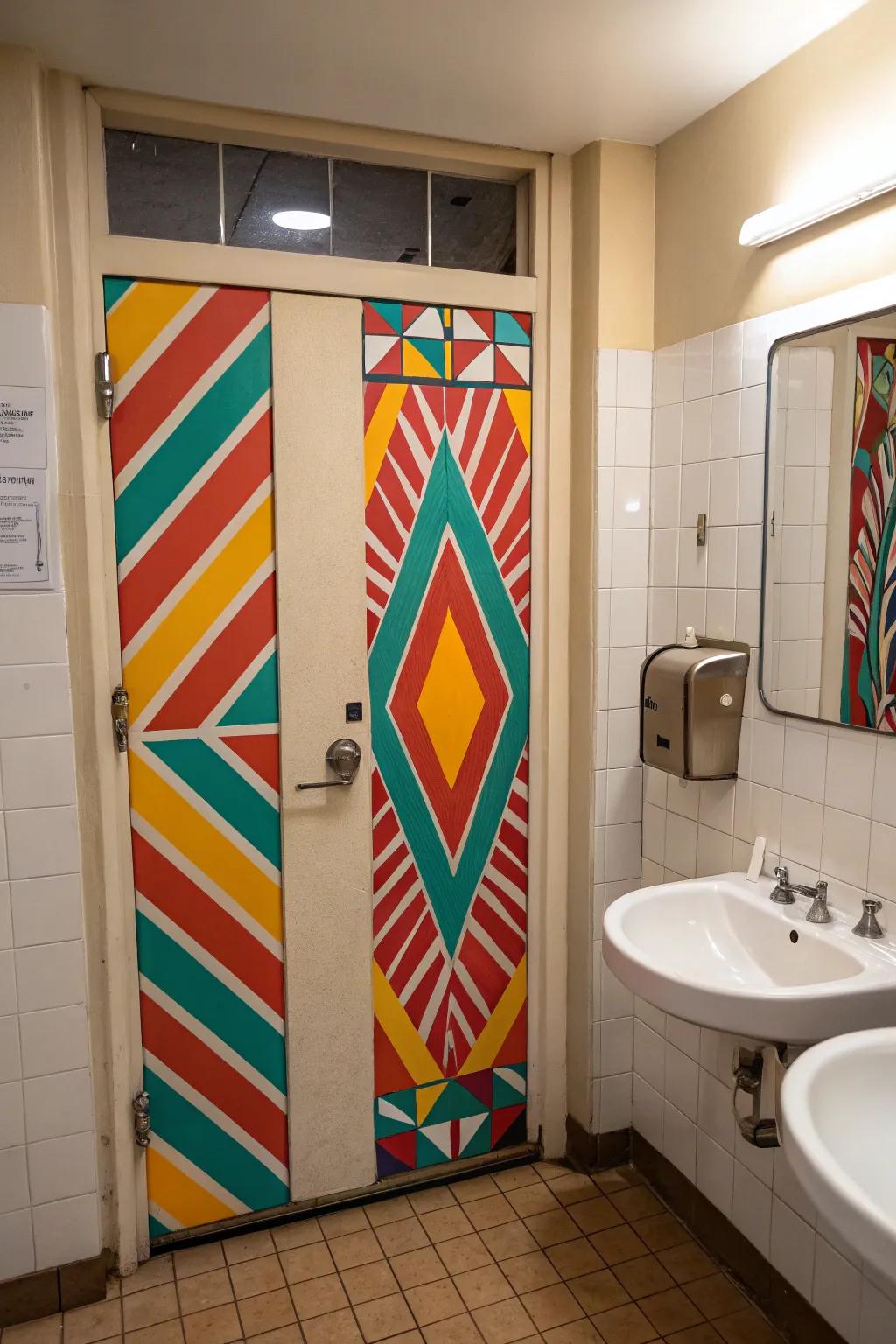 Patterned doors make a bold, artistic statement.