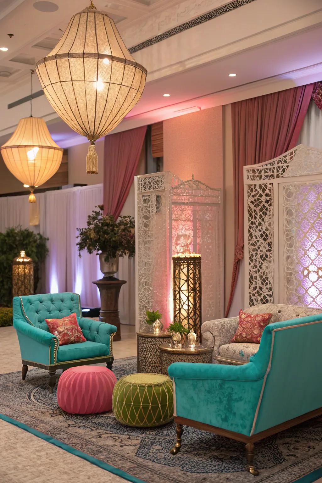 A themed party setup with a cohesive color palette for a harmonious look.