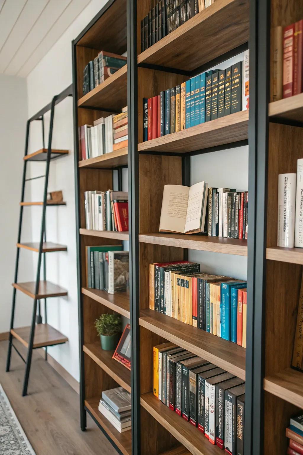 Experiment with shelving variations for a flexible bookcase design.