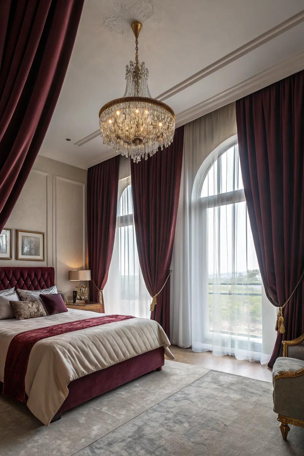 Floor-length drapes add drama and elegance to any setting.
