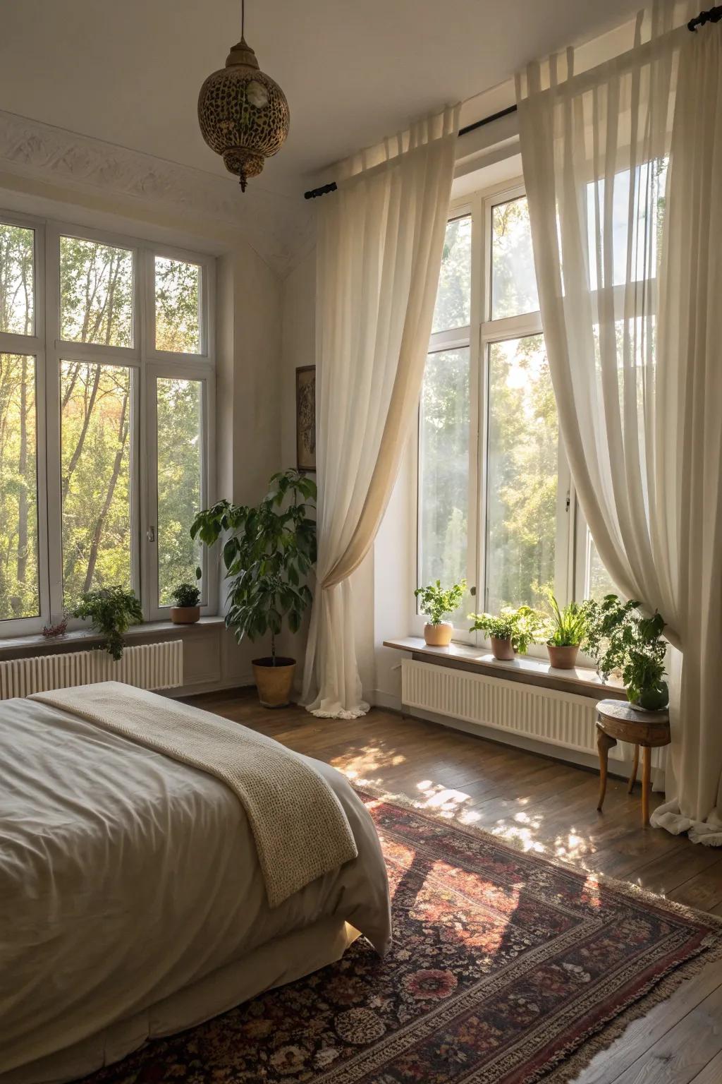 Sunlight breathes vitality into the space.