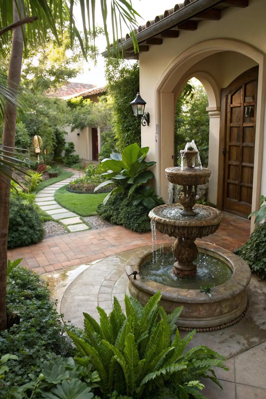 Enhance tranquility with a water feature on your patio.