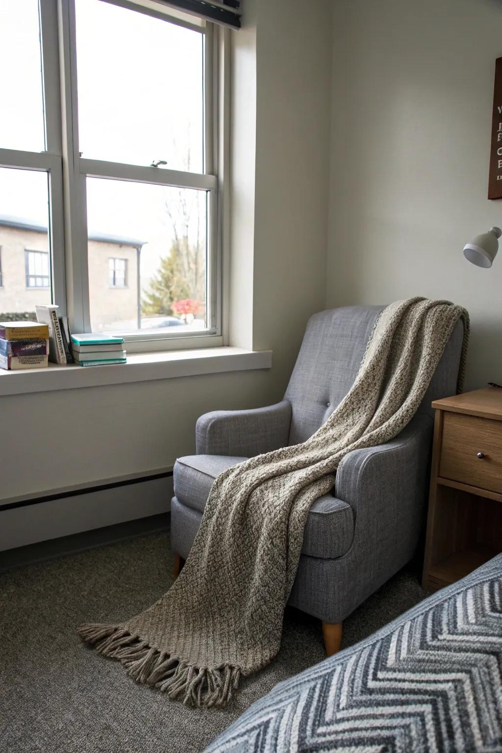 A comfy reading nook is perfect for relaxation.