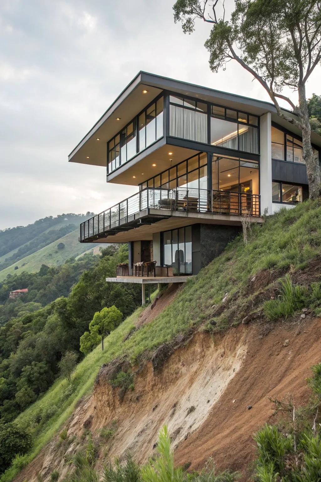 An upside-down house design that maximizes panoramic views.