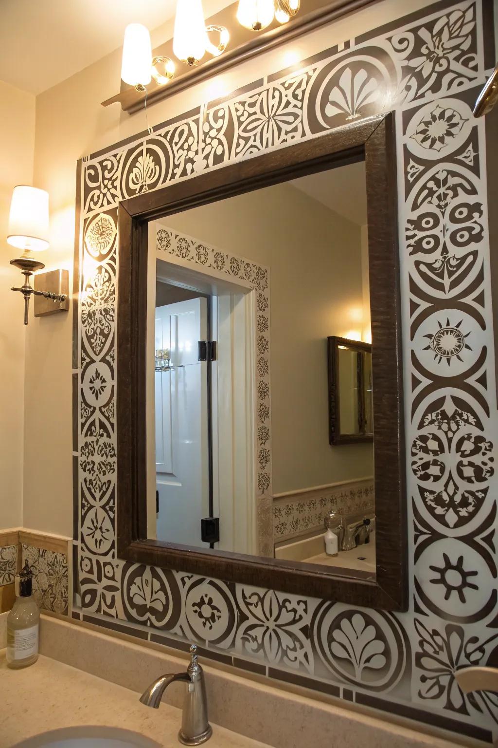Ornamental vinyl serves as a versatile method for adding unique designs to mirrors.