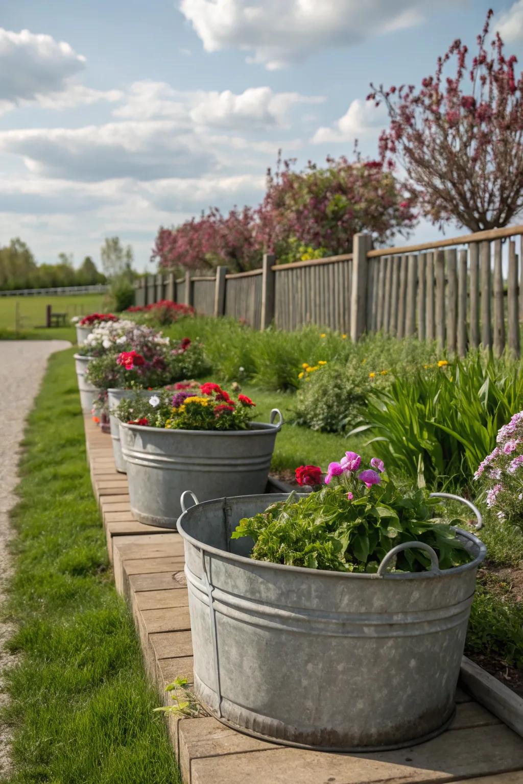 Add character with vintage planters.