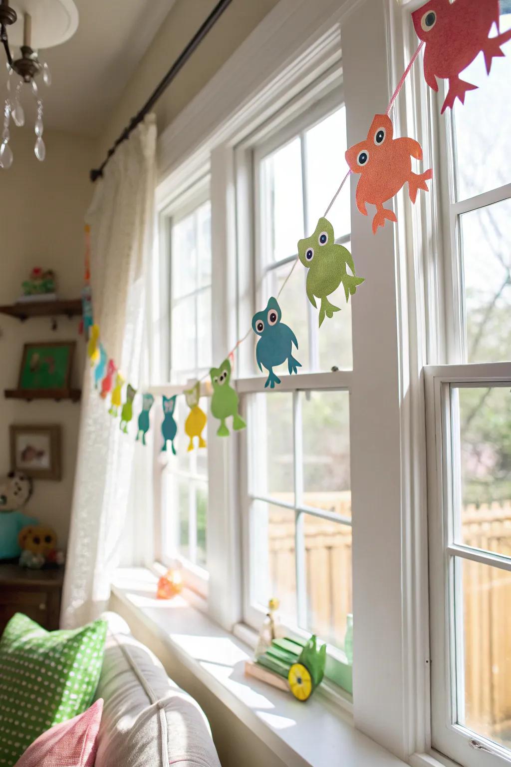 DIY amphibian garland infuses a playful element into your area.