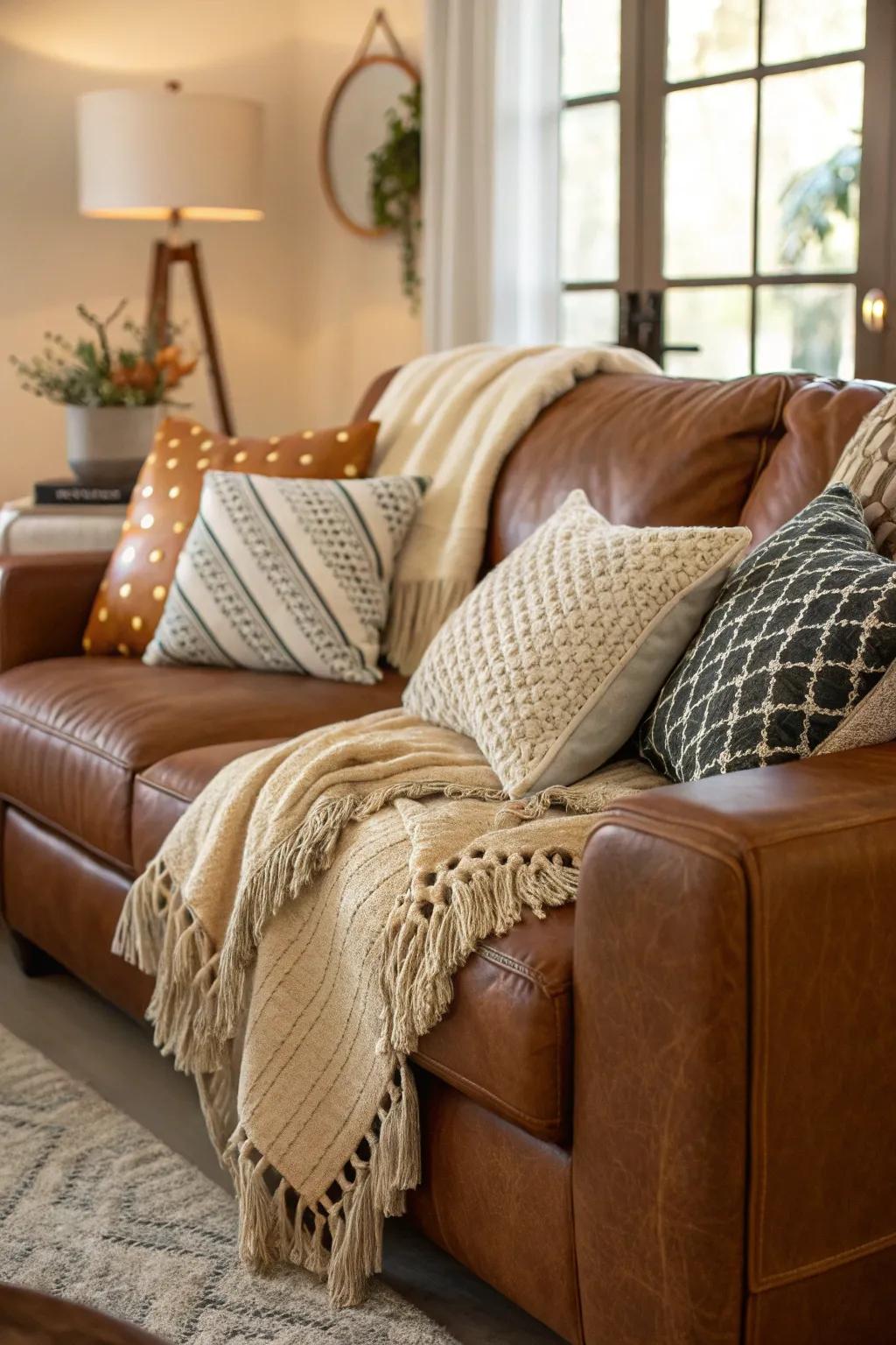 Throw pillows and blankets add layers of comfort and style.