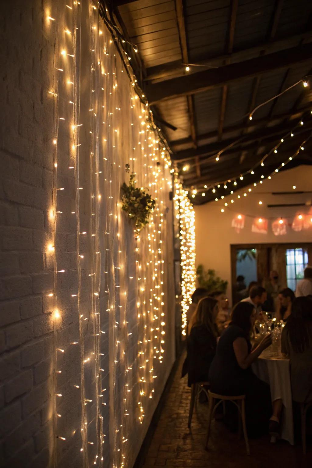 Understated illumination conjuring a bewitching party atmosphere.