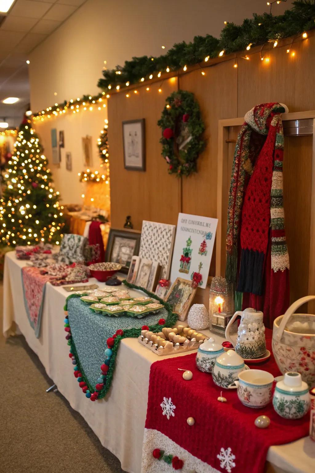An inspiring festive craft exchange arrangement, teeming with ingenuity.